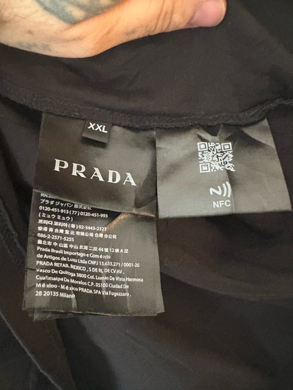 Prada Black Crewneck T-Shirt with Triangle Logo Patch XXL - Picture 6 of 6